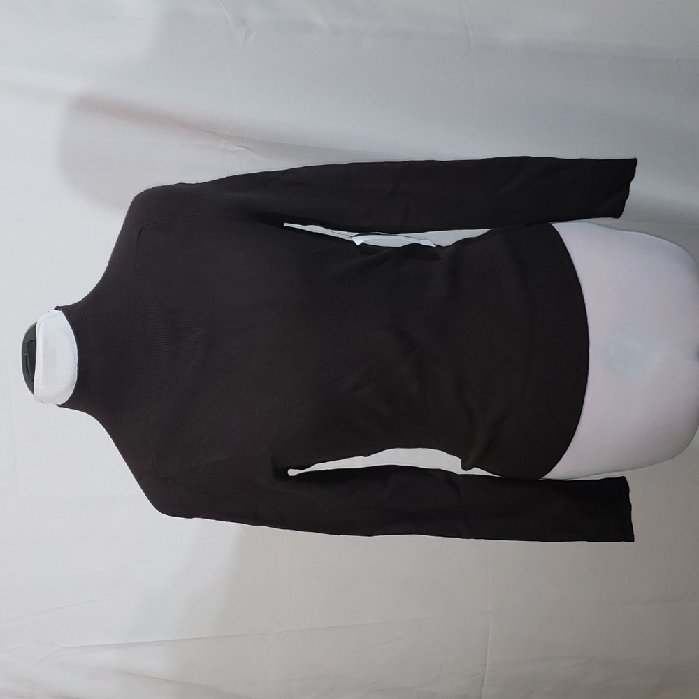 NWT Tahari Brown Ribbed Mock Turtleneck Small